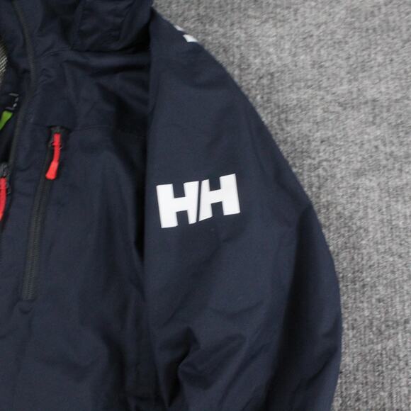 Helly Hansen Jacket Mens Small 2.0 Crew Hooded Sailing Blue Hooded Waterproof - Picture 4 of 13